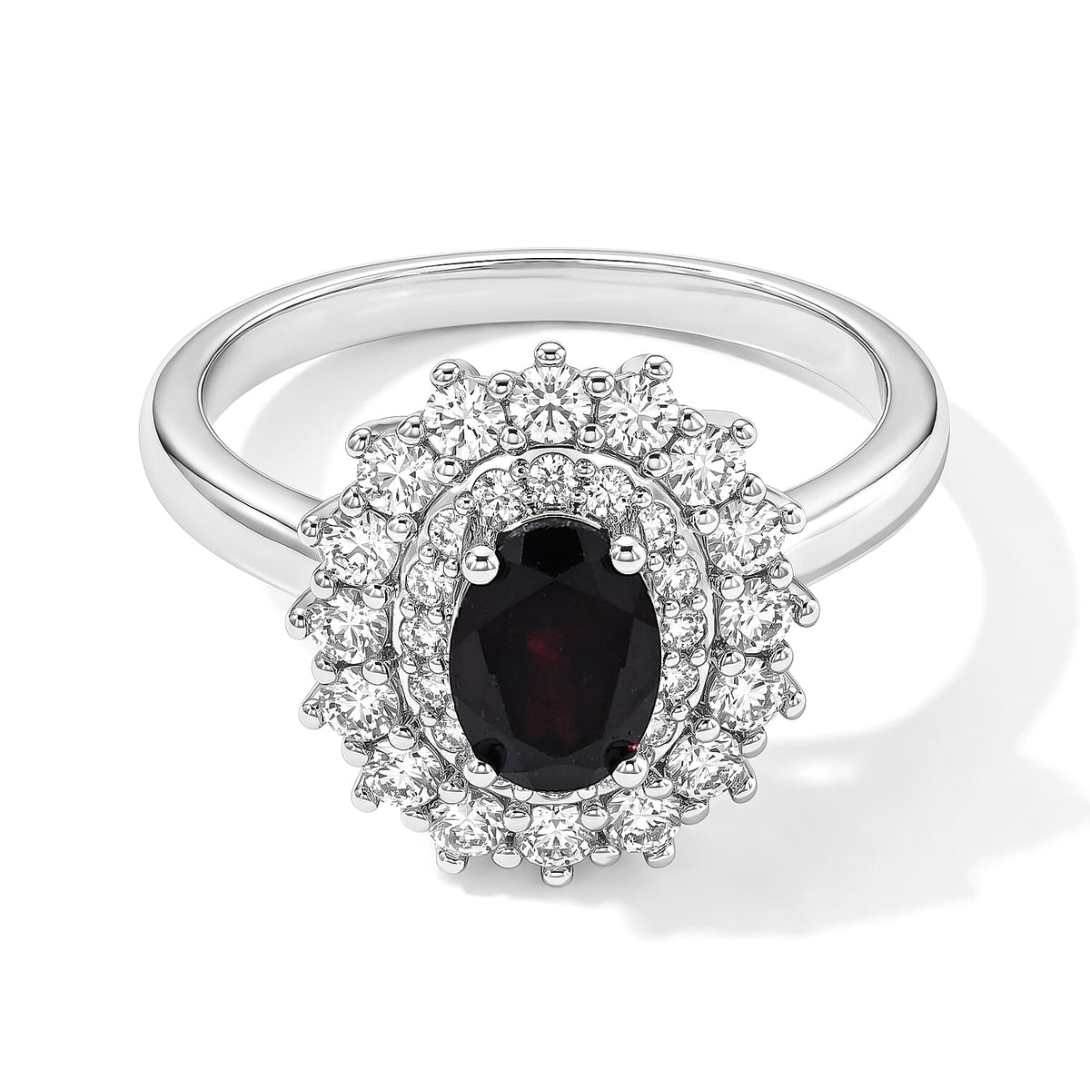 EverTrue Chrome Diopside and Simulated Diamond 2.00 ctw Ring in Platinum Bond (Size 10.0)