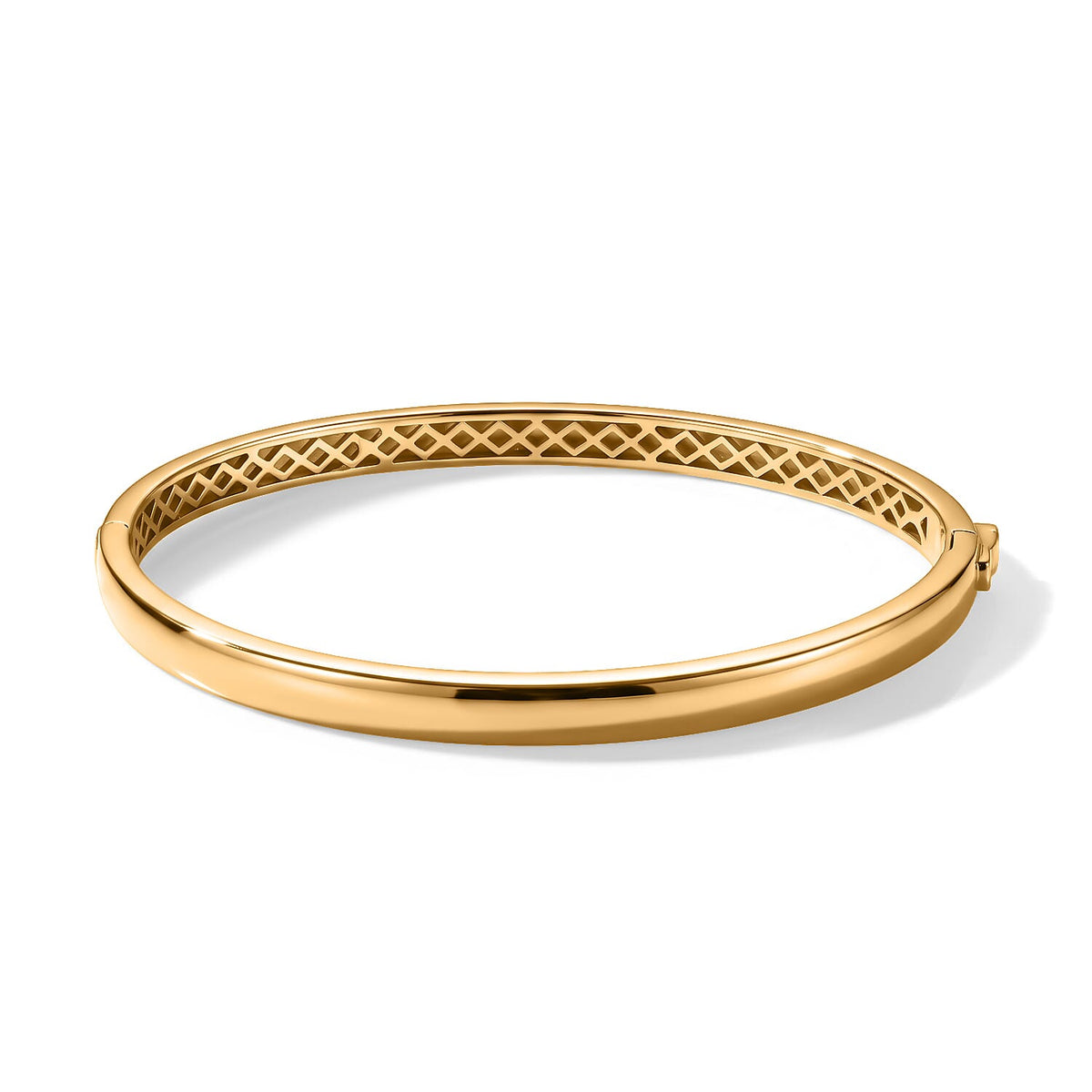 EverTrue Slim Golden Bangle Bracelet in 18K YG Plated (6.50 In)