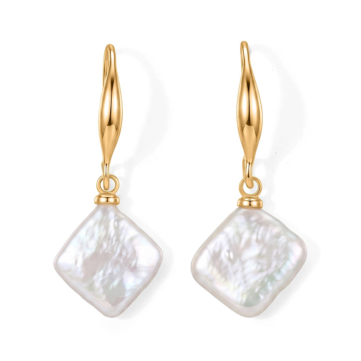 White Keshi Earring in Silvertone