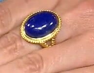 EverTrue Lapis Lazuli Men''s Ring in 18K YG Plated (Size 10.0) 13.50 ctw