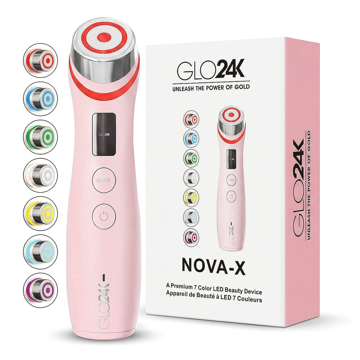GLO24K Pink Nova-X 7 Color LED Beauty