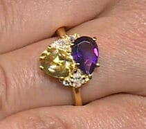 EverTrue African Amethyst, Multi Gemstone Fancy Ring in 18K YG Plated (Size 10.0) 2.40 ctw