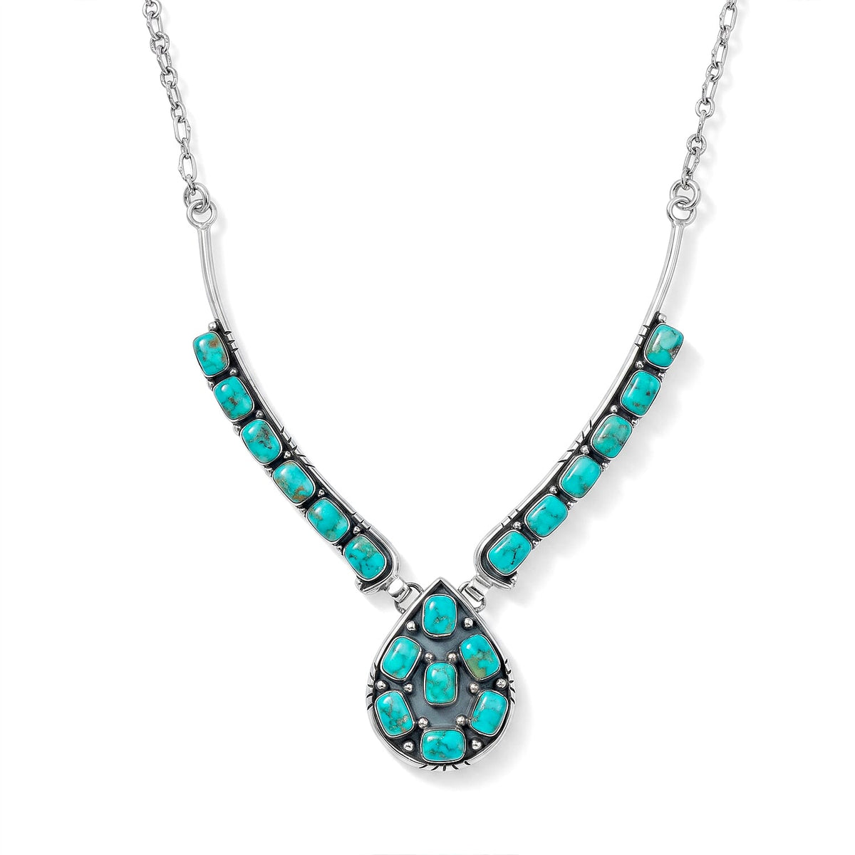 Santa Fe Style Red Spiny Oyster Shell 4.50 ctw Necklace in Sterling Silver 18-20 Inches