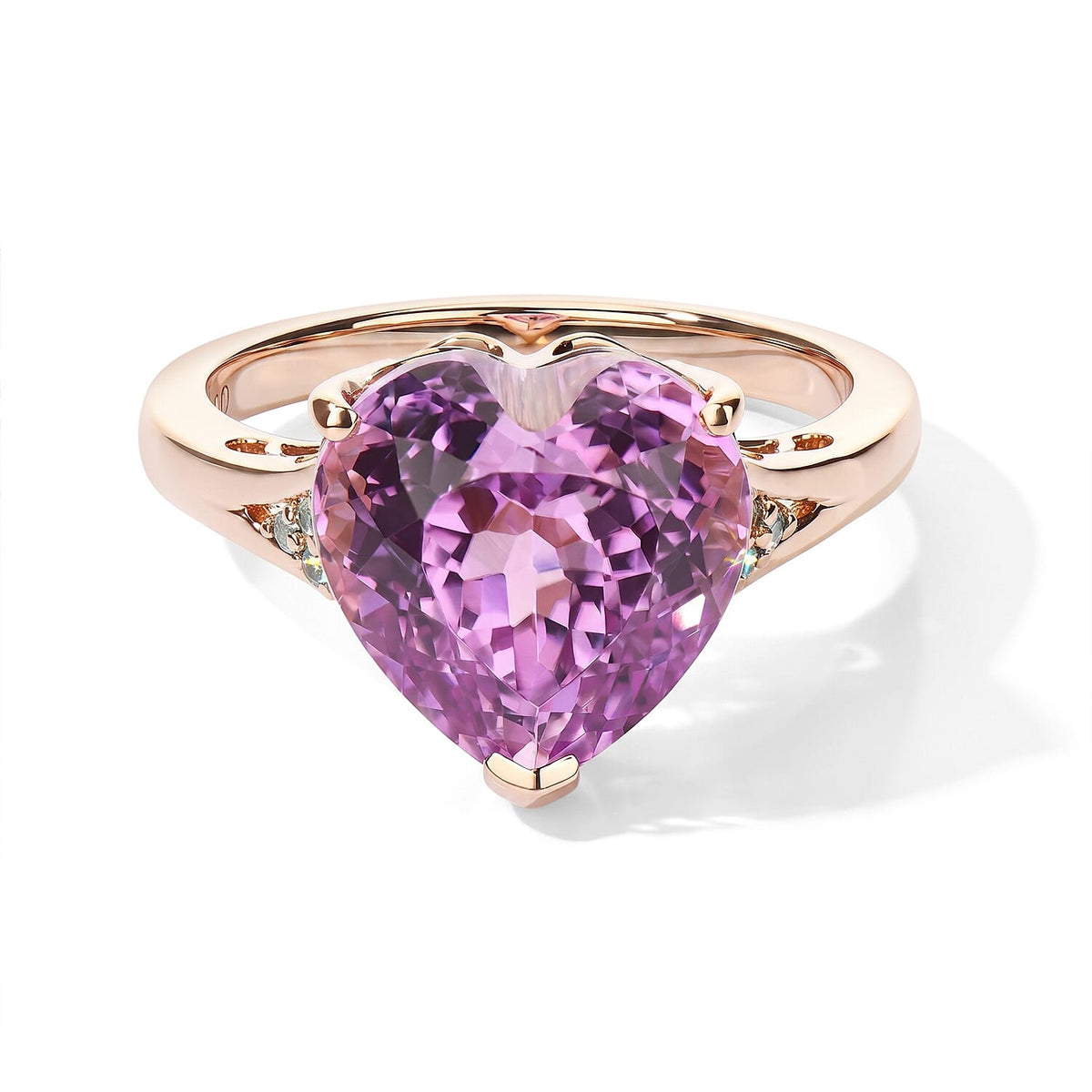 Luxoro AAA Patroke Kunzite and Paraiba Tourmaline 8.20 ctw Ring in 10K Rose Gold (Size 7.0)