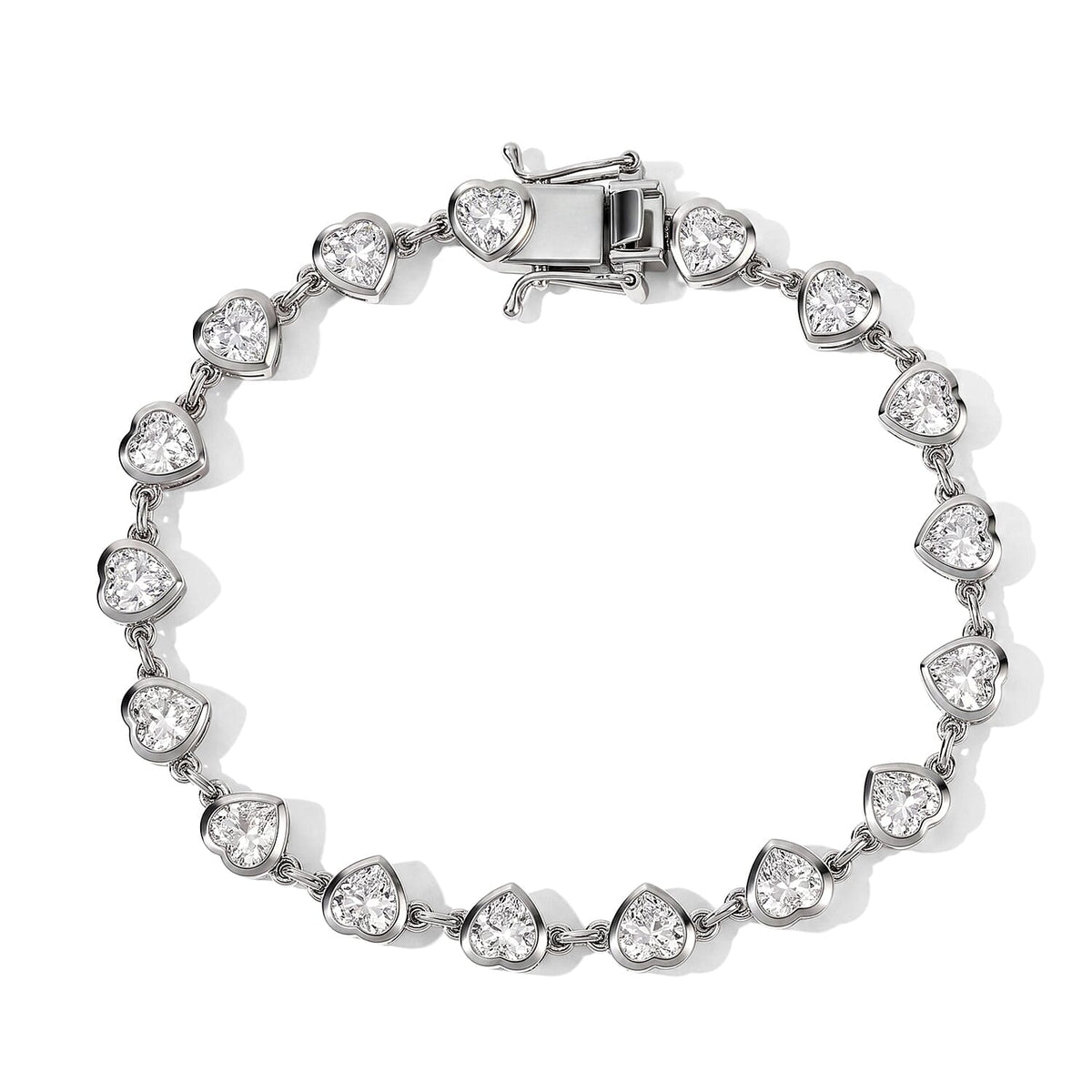 EverTrue Lab Created White Sapphire 11.70 ctw Bracelet in Platinum Bond (7.25 In)
