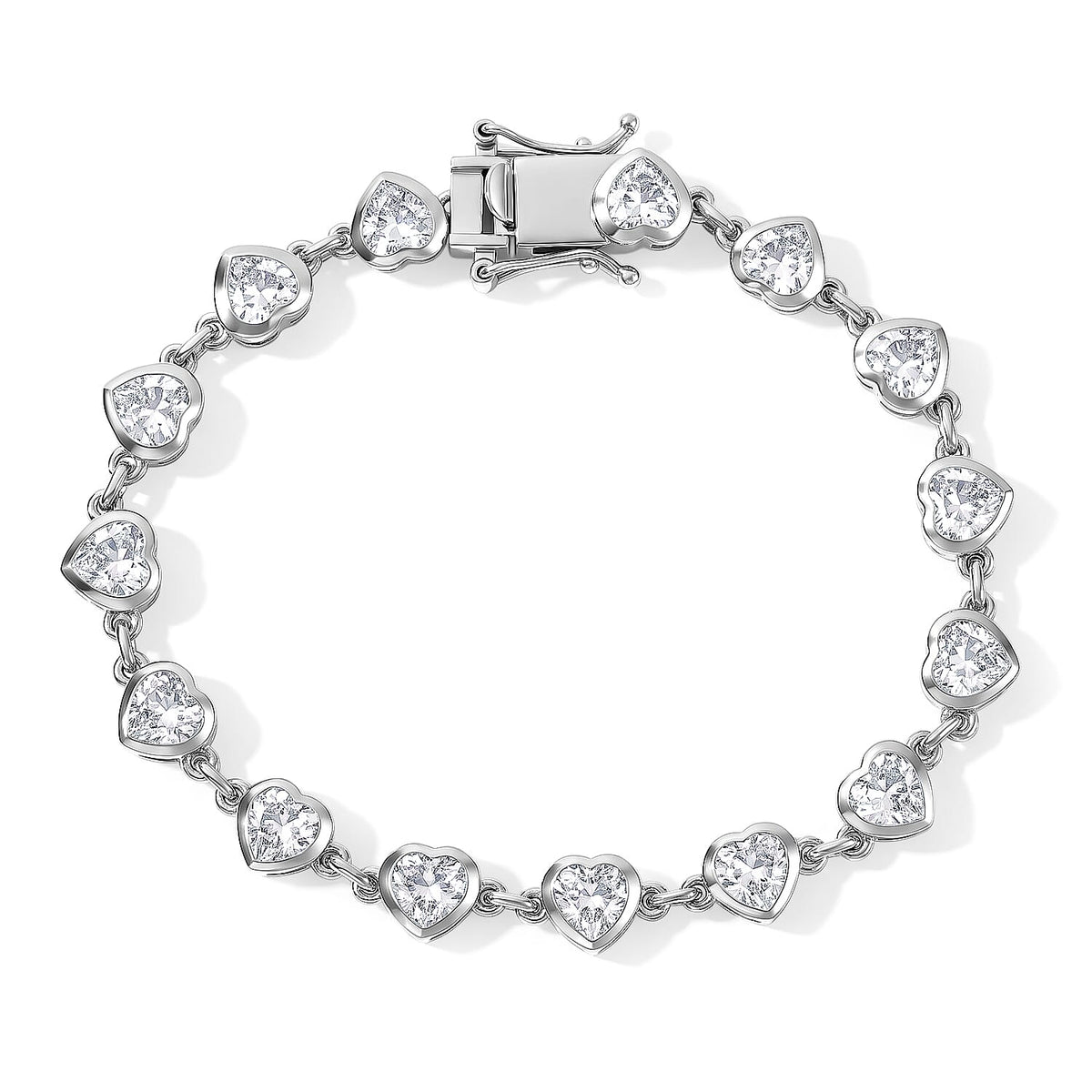 EverTrue Lab Created White Sapphire 11.70 ctw Bracelet in Platinum Bond (7.25 In)