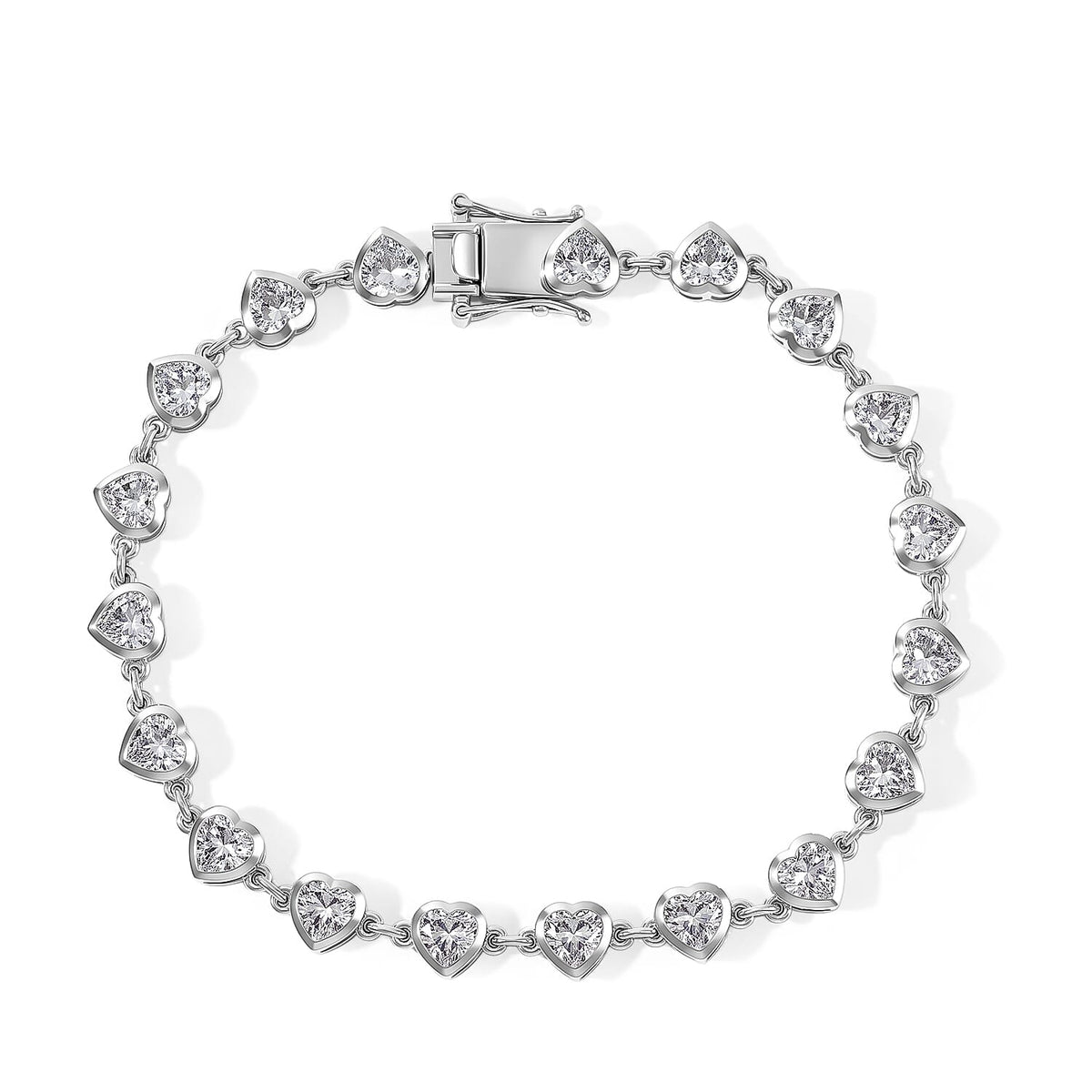 EverTrue Lab Created White Sapphire 11.70 ctw Bracelet in Platinum Bond (7.25 In)