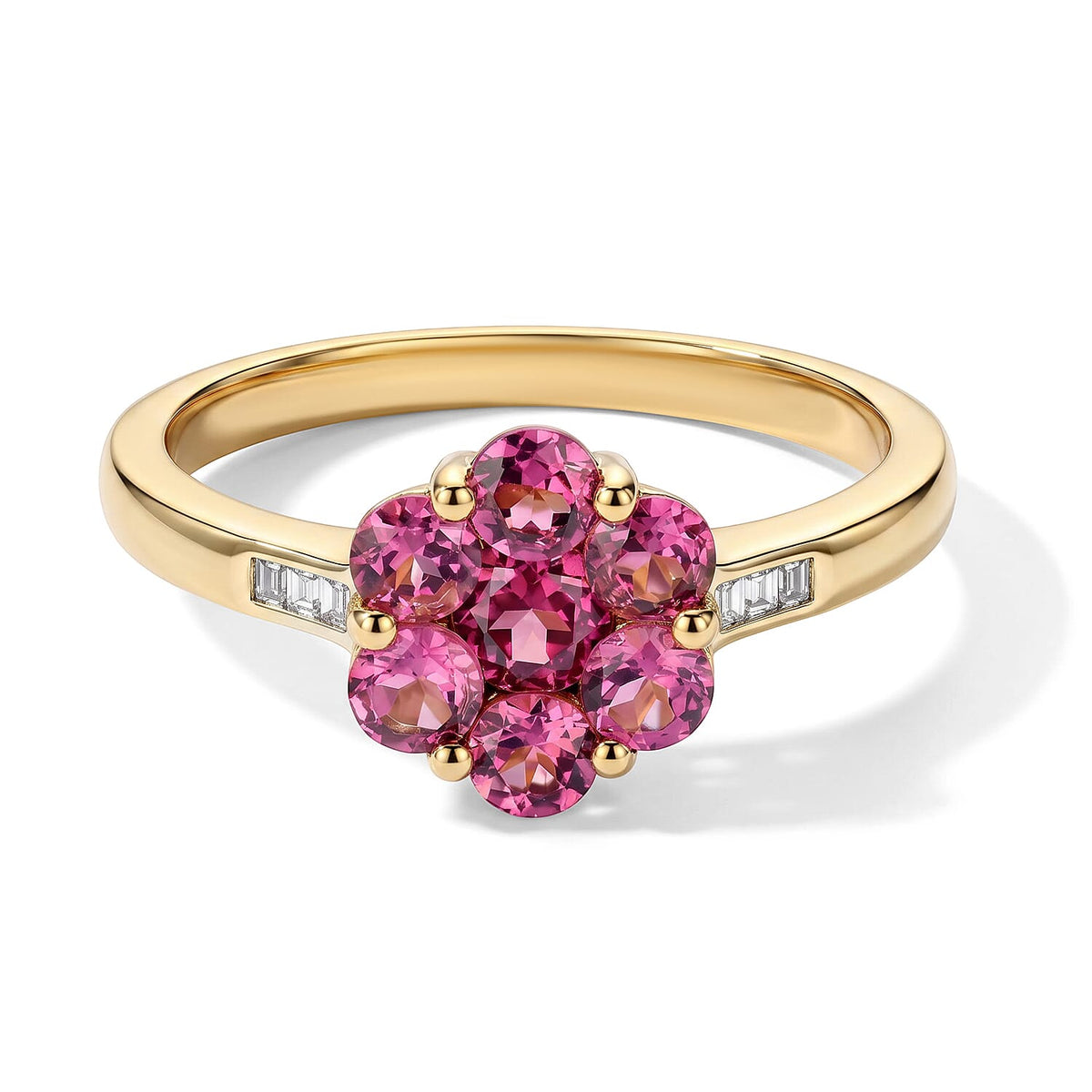 D''Joy Tanzanian Wine Garnet and Diamond 1.65 ctw Ring in 18K Vermeil Yellow Gold Over Sterling Silver (Size 9.0)