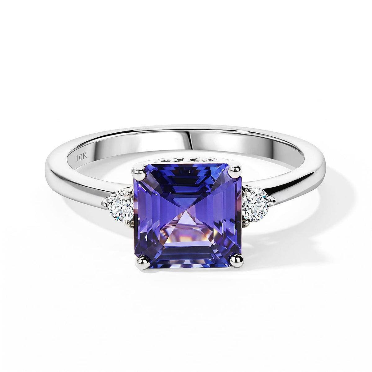 10K Yellow Gold Premium Tanzanite, Luxuriant Lab Grown Yellow Diamond (EF, VS) Ring (Size 7.0) 2.60 ctw