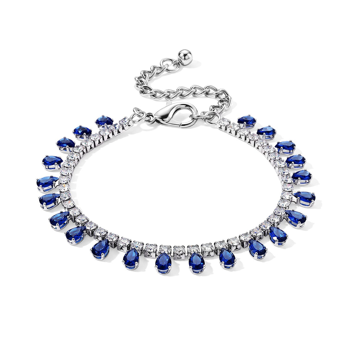 Red Austrian Crystal and Simulated Diamond Bracelet in Rosetone (7.5-9.5In)