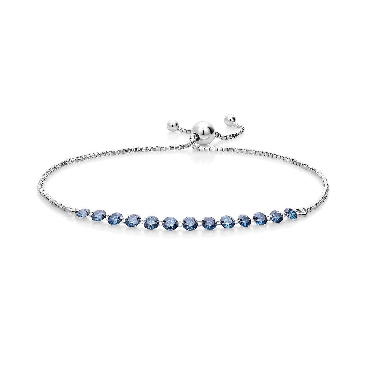 Luxuriant Lab Grown Blue Diamond (IR) SI 1.50 ctw Bracelet in Rhodium Over Sterling Silver (7.25 In)