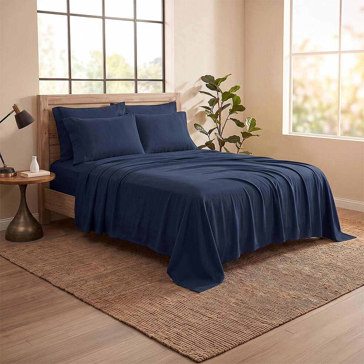American Thread Collection 4pc Olive Green Microfiber Sheet Set -Twin