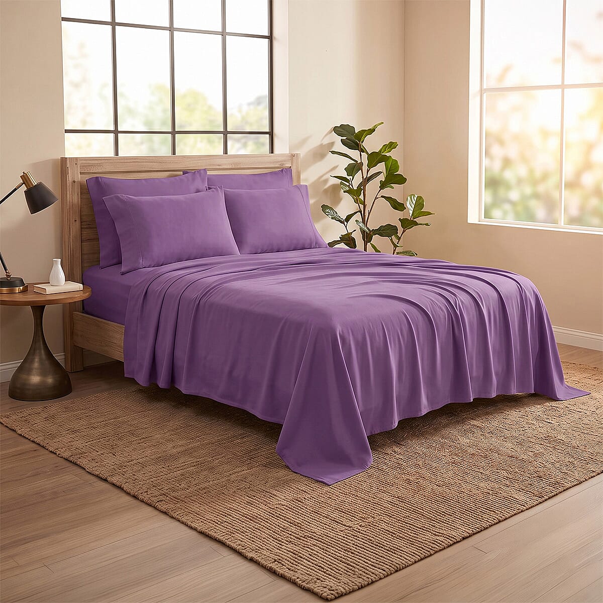 American Thread Collection 6pc Navy Blue Microfiber Sheet Set -Full