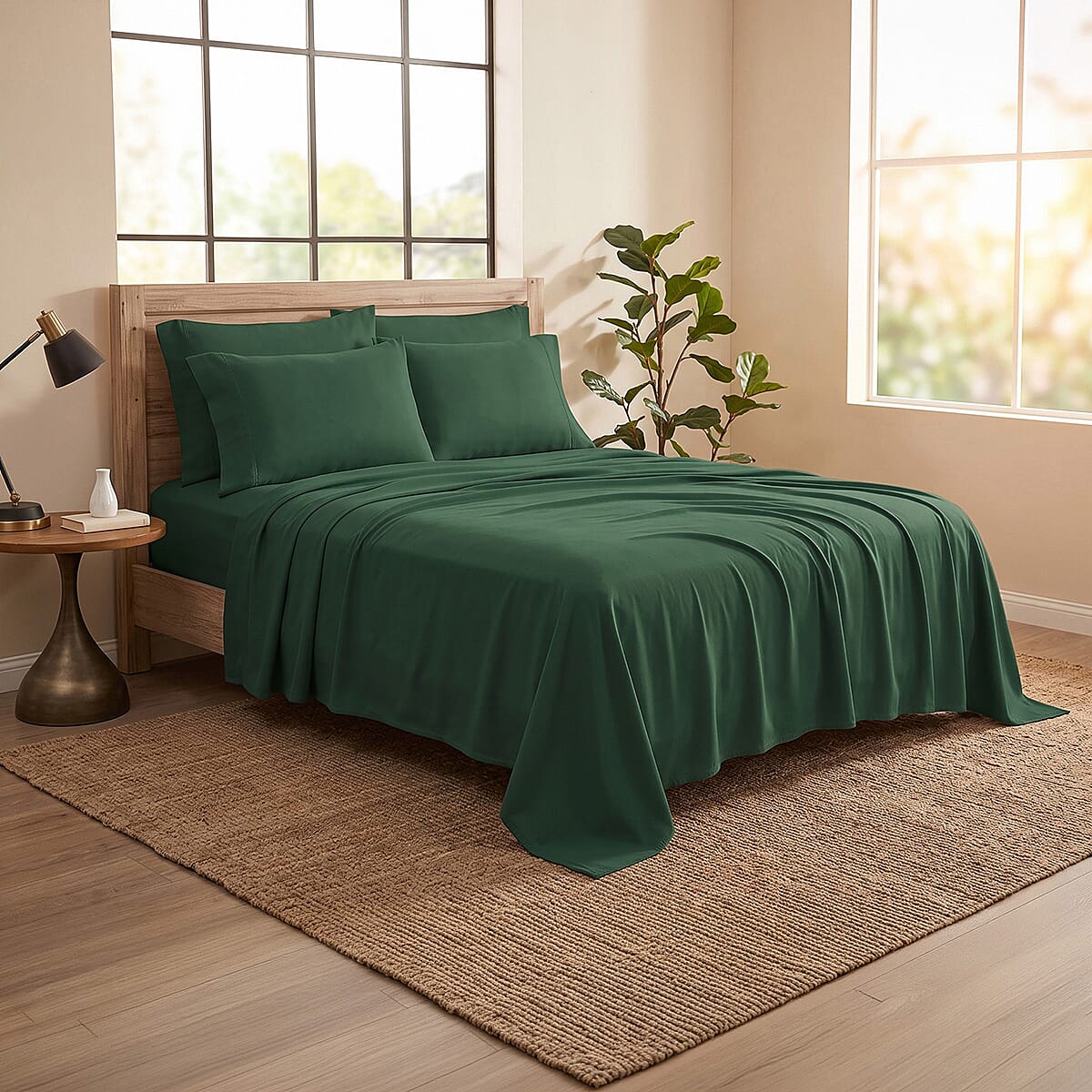 American Thread Collection 6pc Navy Blue Microfiber Sheet Set -Full