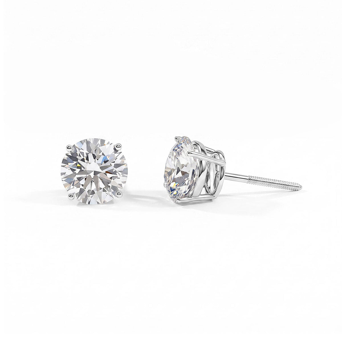 Chuck’s 50th Anniversary Special 14K White Gold Lab Grown Diamond (F-VS) Stud Earrings 4.00 ctw