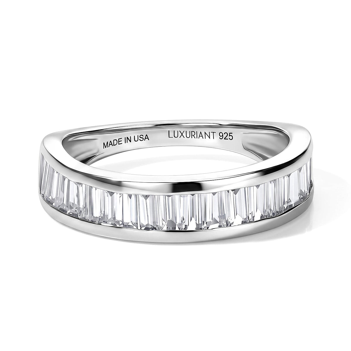 Luxuriant Lab Grown Diamond Band Ring in Rhodium OverSterling Silver 2.04 ctw