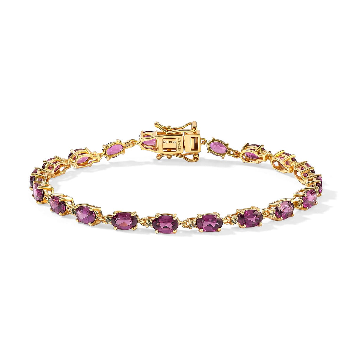 D''Joy AAA Radiant Ember Garnet, Paraiba Tourmaline Bracelet in 18K Vermeil YG Over Sterling Silver (6.50 In) 9.60 ctw