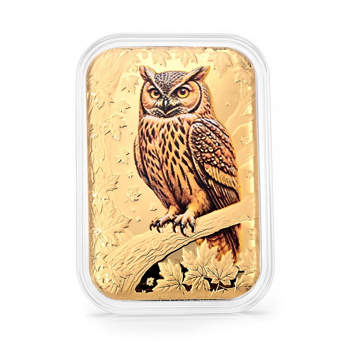 24K Golden Autumn Wisdom Owl Colorful Embossed Sheet (10mg) 31x45.5mm