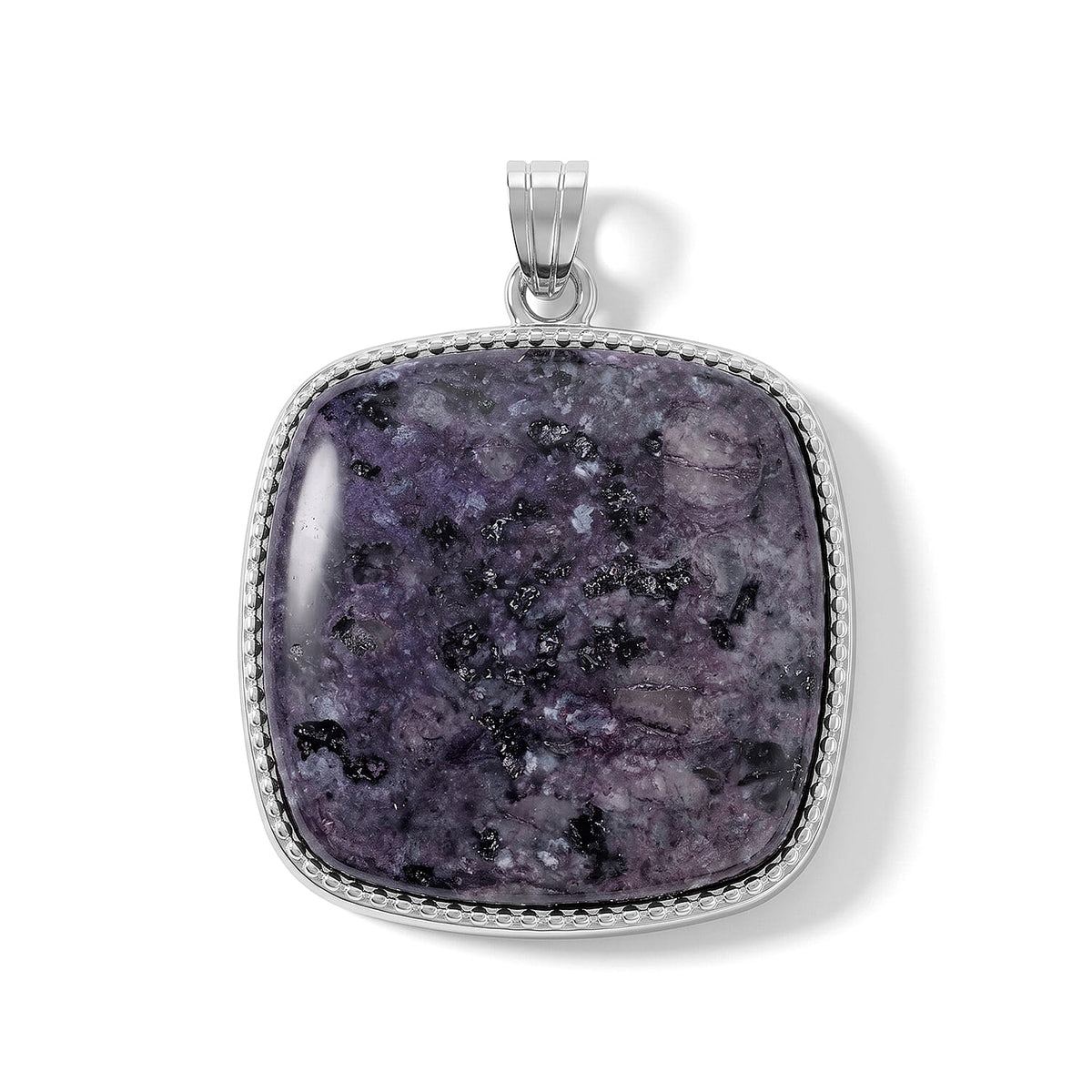 Square Flower Smoky Quartz 52.00 ctw Pendant in Silvertone
