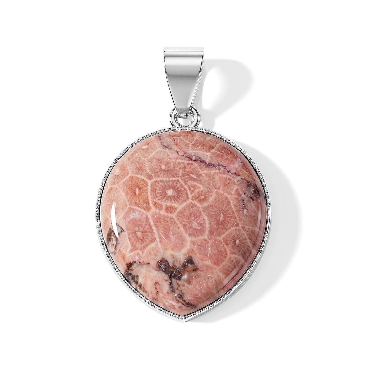 Sodalite Drop Pendant in Silvertone (20.00 ctw)
