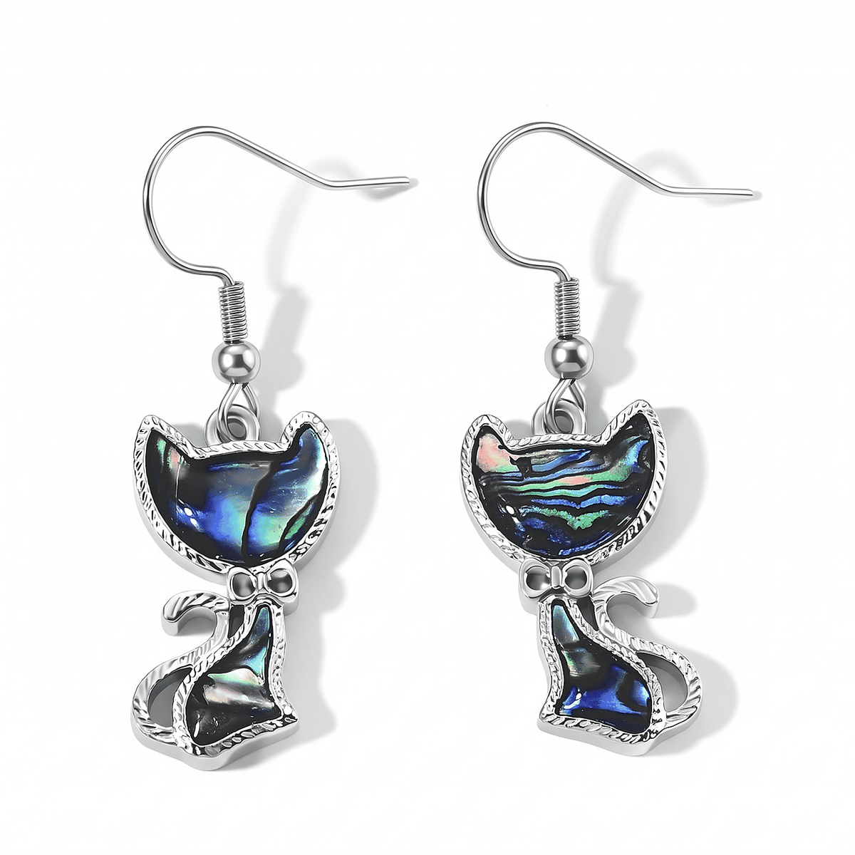 Abalone Shell Tranquil Beauty of The Ocean Earrings in Silvertone