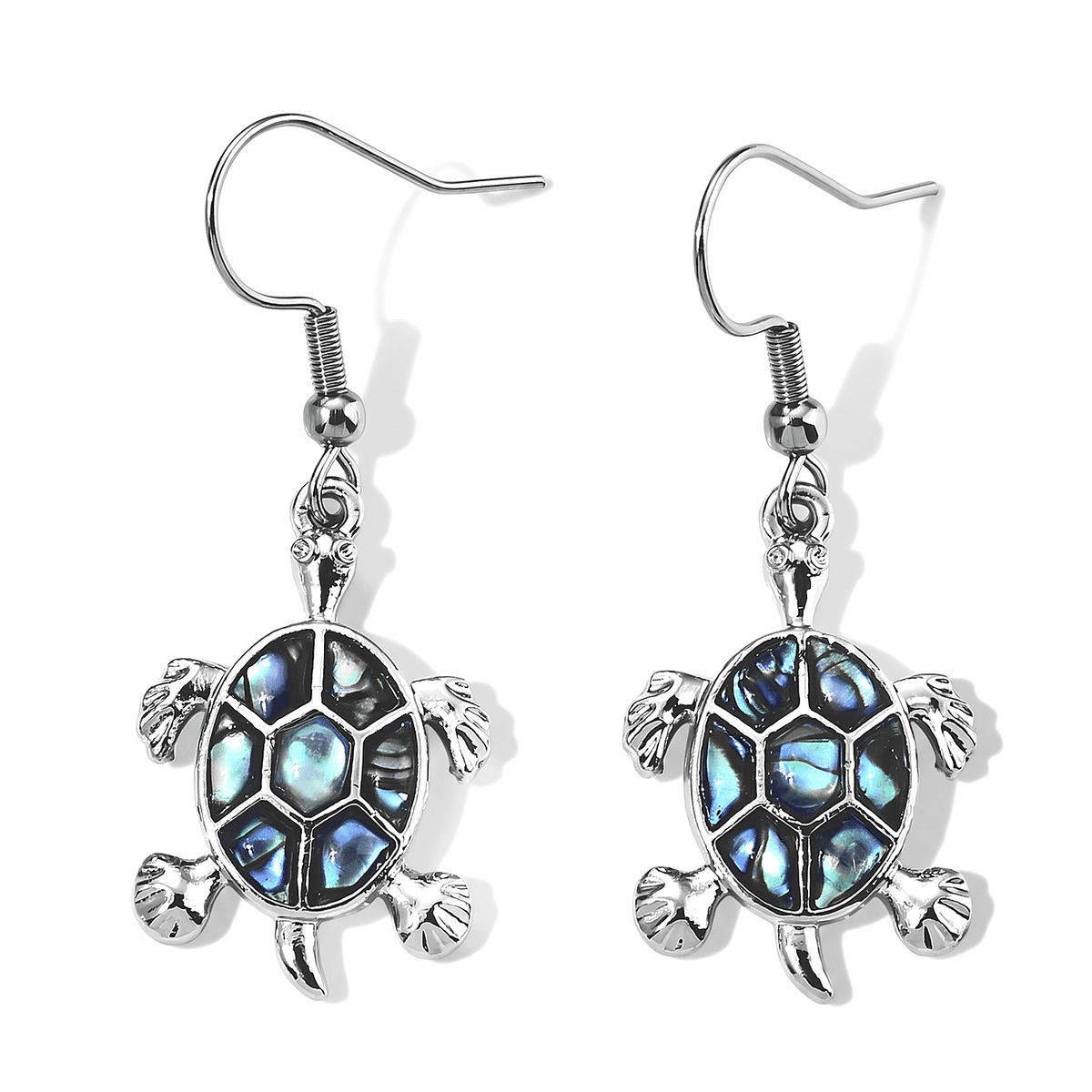 Abalone Shell Tranquil Beauty of The Ocean Earrings in Silvertone