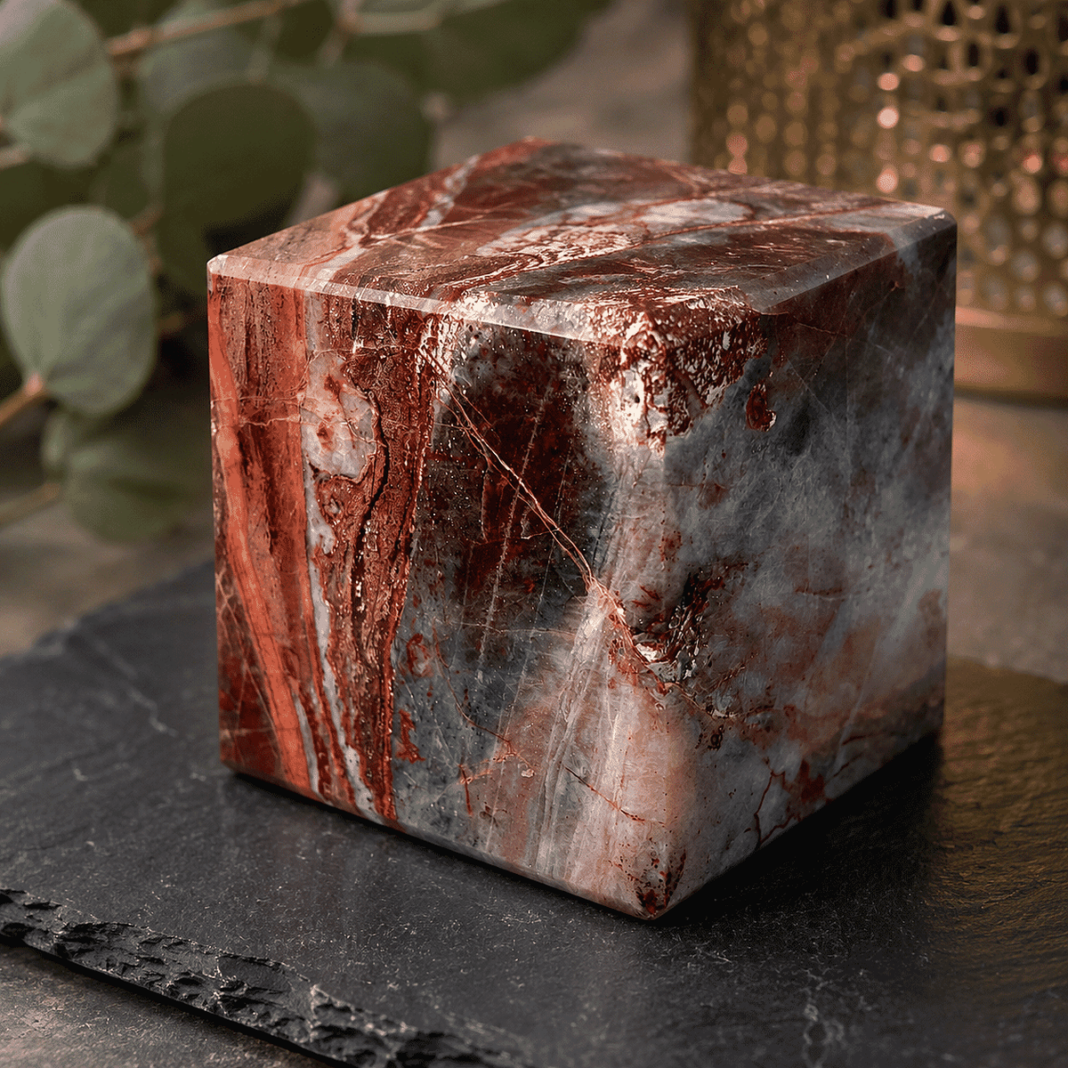 Rosita Jasper Cube 2" Approx 1895Ctw