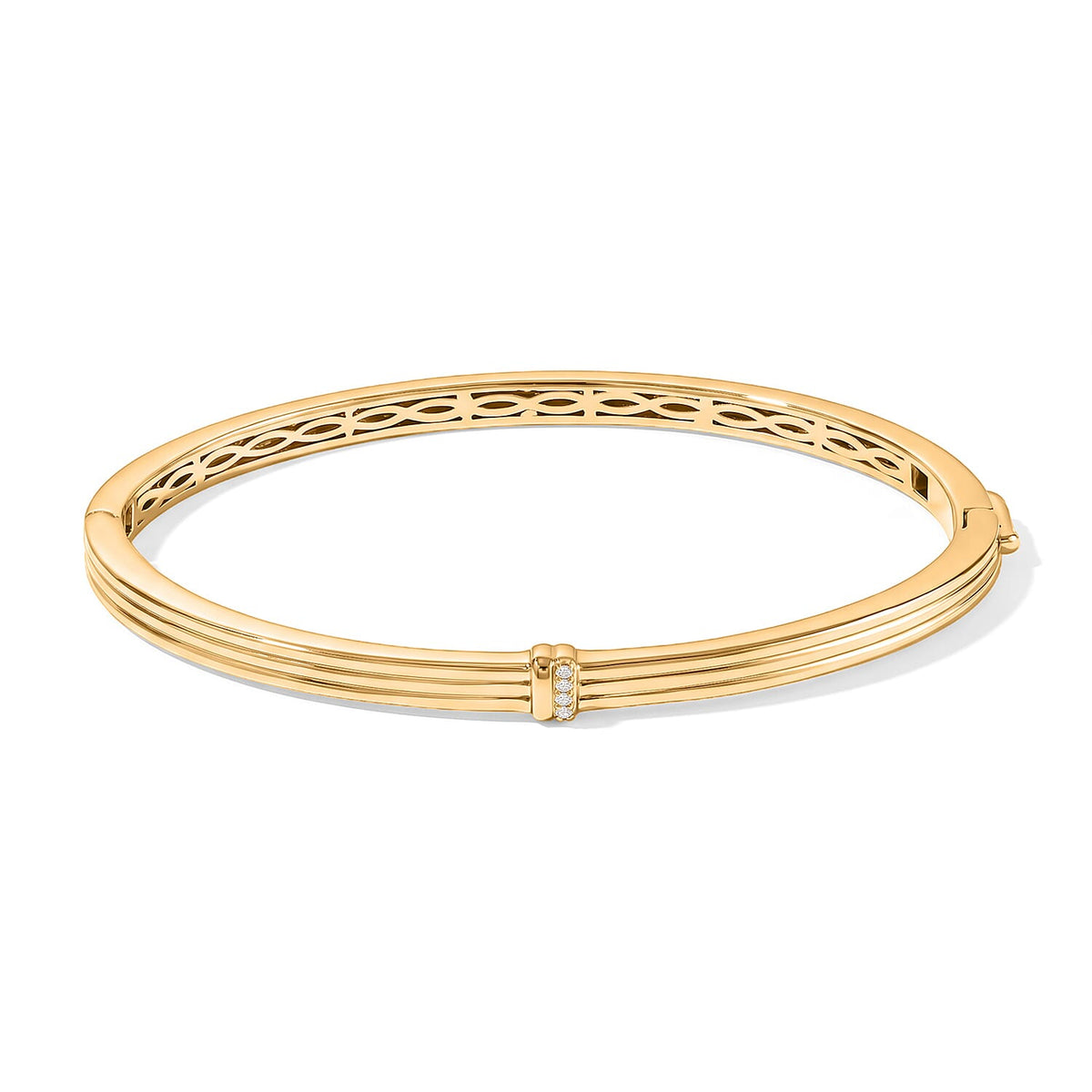 EverTrue White Diamond Assent Bangle Bracelet in Platinum Bond (8.00 In)