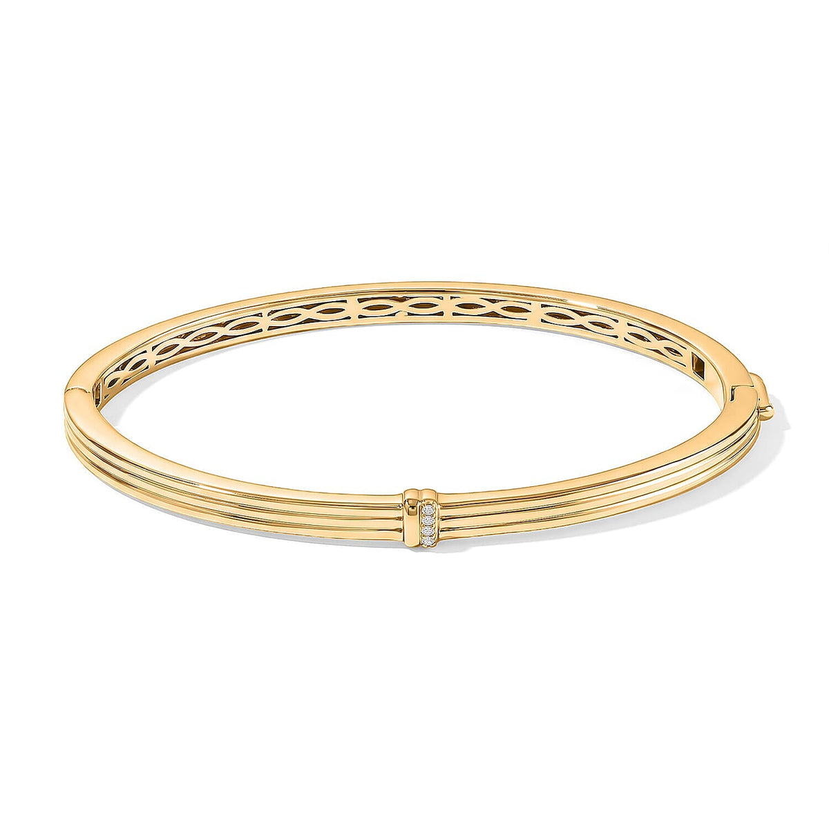 EverTrue White Diamond Assent Bangle Bracelet in Platinum Bond (8.00 In)