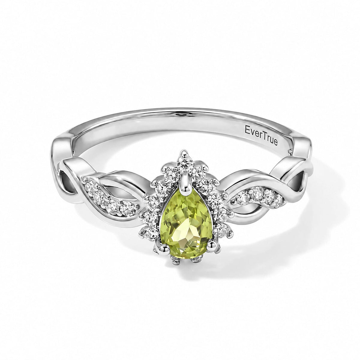 EverTrue Chrome Diopside and Simulated Diamond 0.70 ctw Ring in Platinum Bond (Size 10.0)