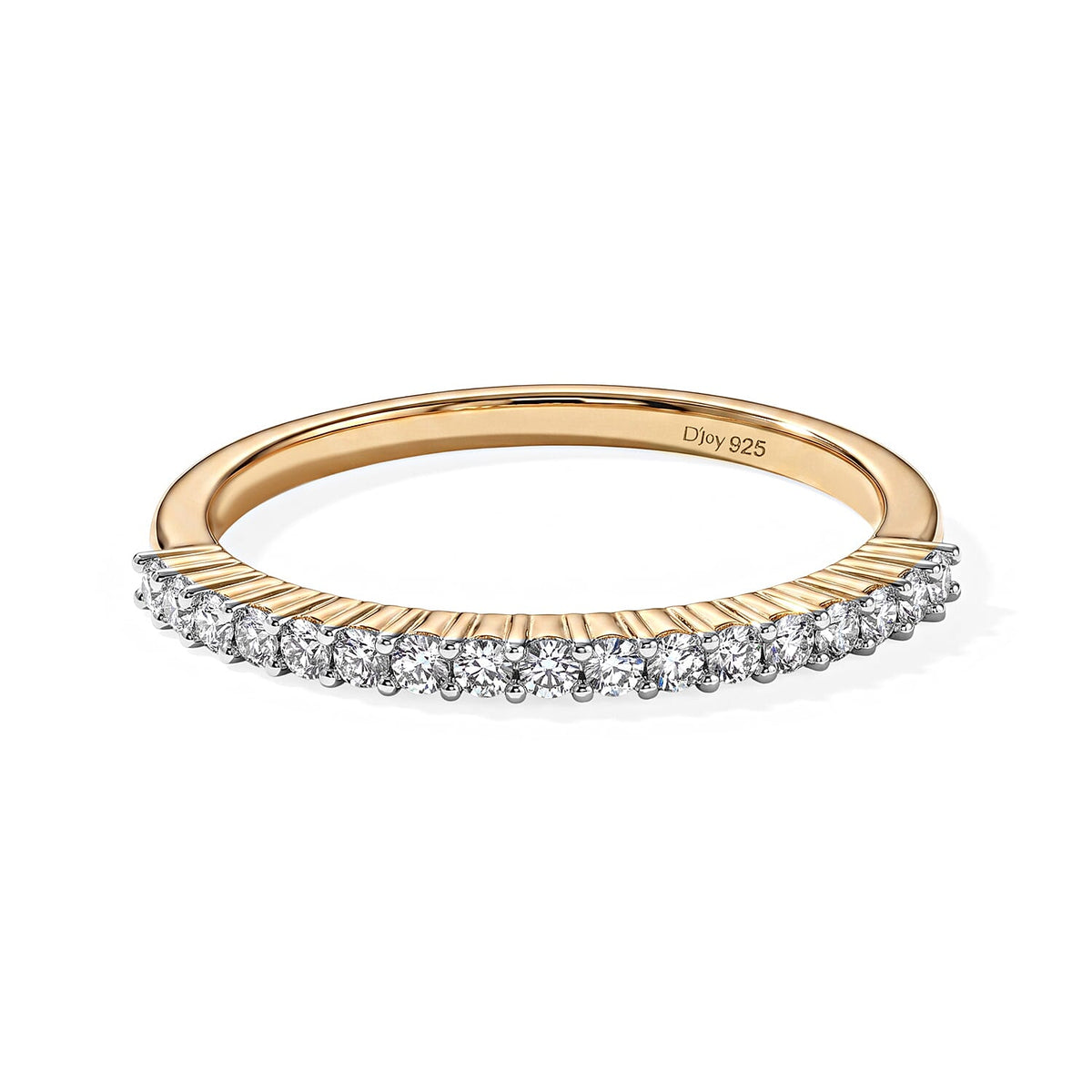 Lab Grown Diamond Band Ring in 18K YG PlatingSterling Silver 0.24 ctw