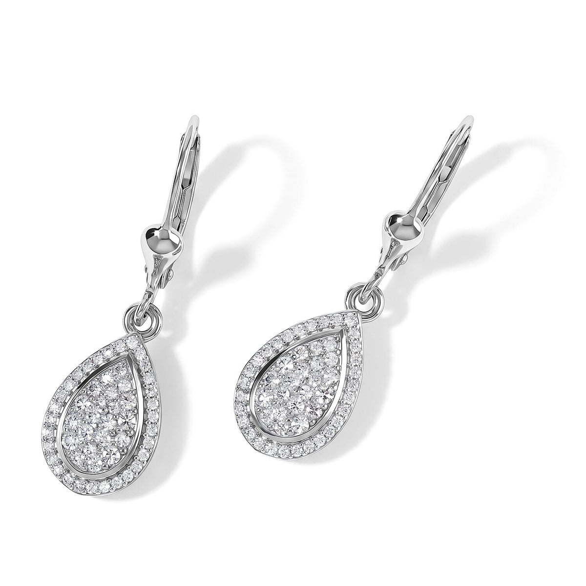 D''Joy Diamond 0.50 ctw Earrings in Rhodium Over Sterling Silver
