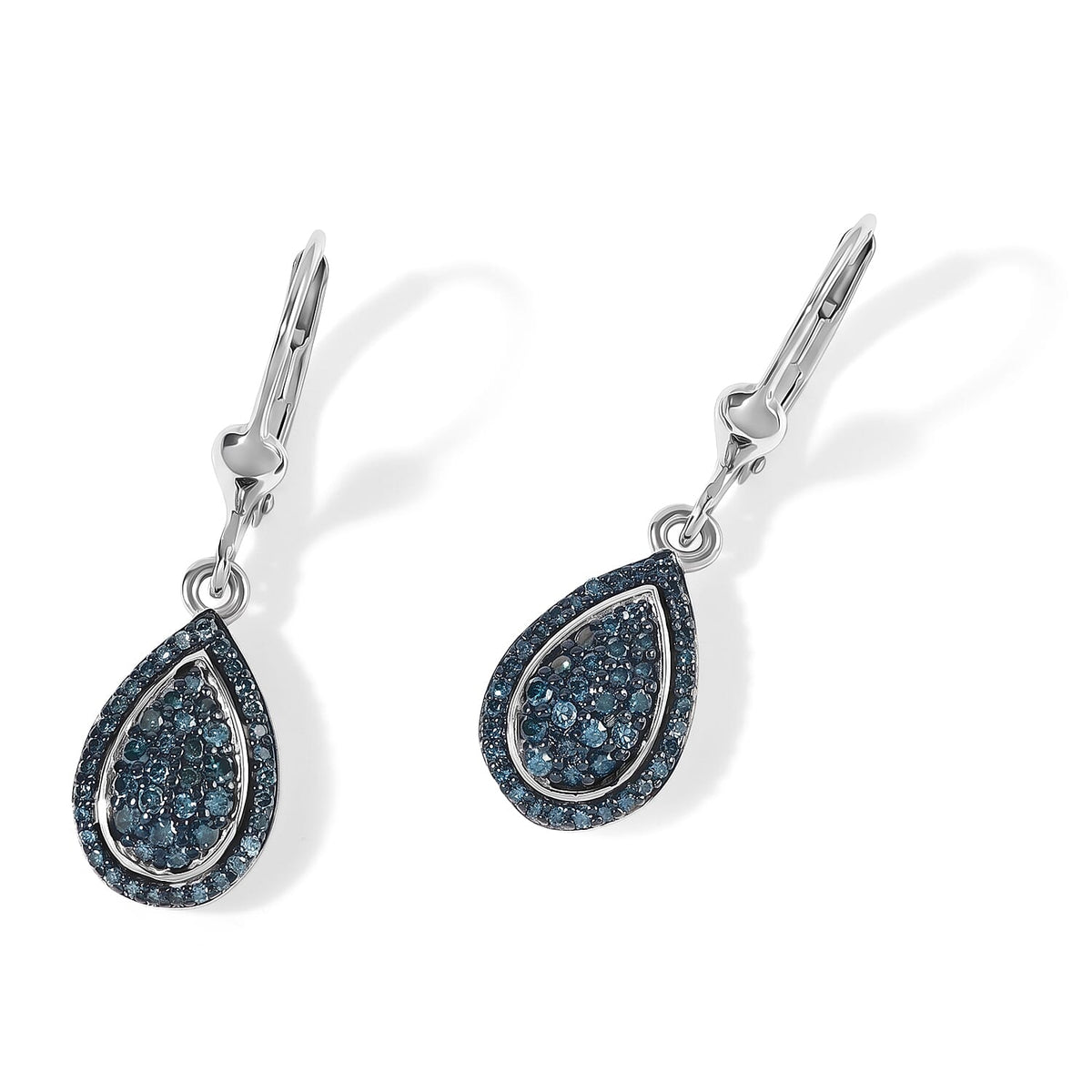 D''Joy Diamond 0.50 ctw Earrings in Rhodium Over Sterling Silver