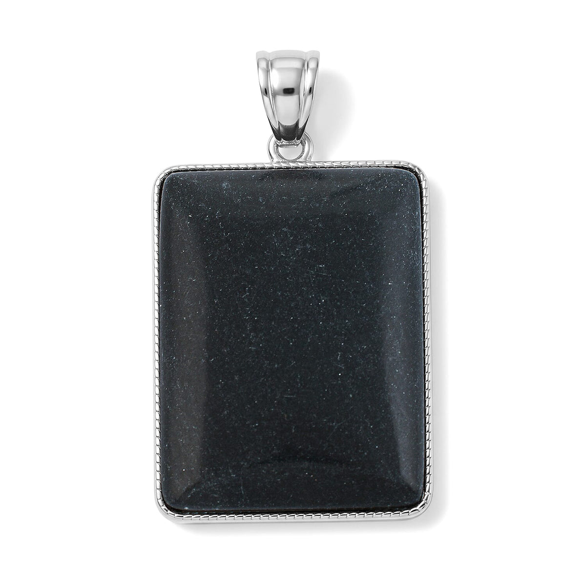 Rectangle Smoky Quartz 115.00 ctw Pendant without Chain in Silvertone