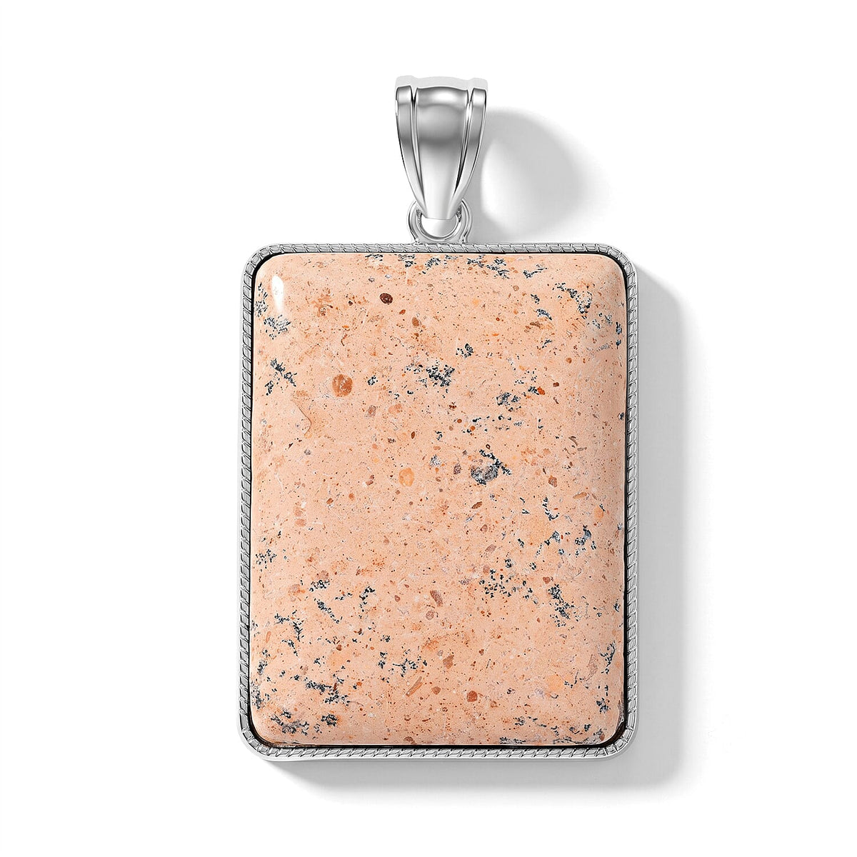 Rectangle Smoky Quartz 115.00 ctw Pendant without Chain in Silvertone