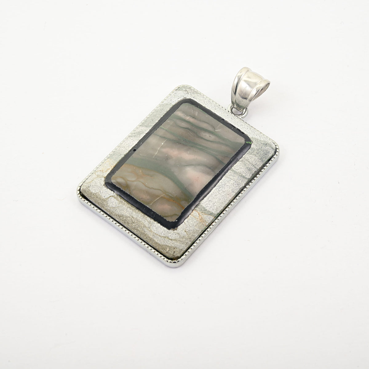Rectangle Smoky Quartz 115.00 ctw Pendant without Chain in Silvertone