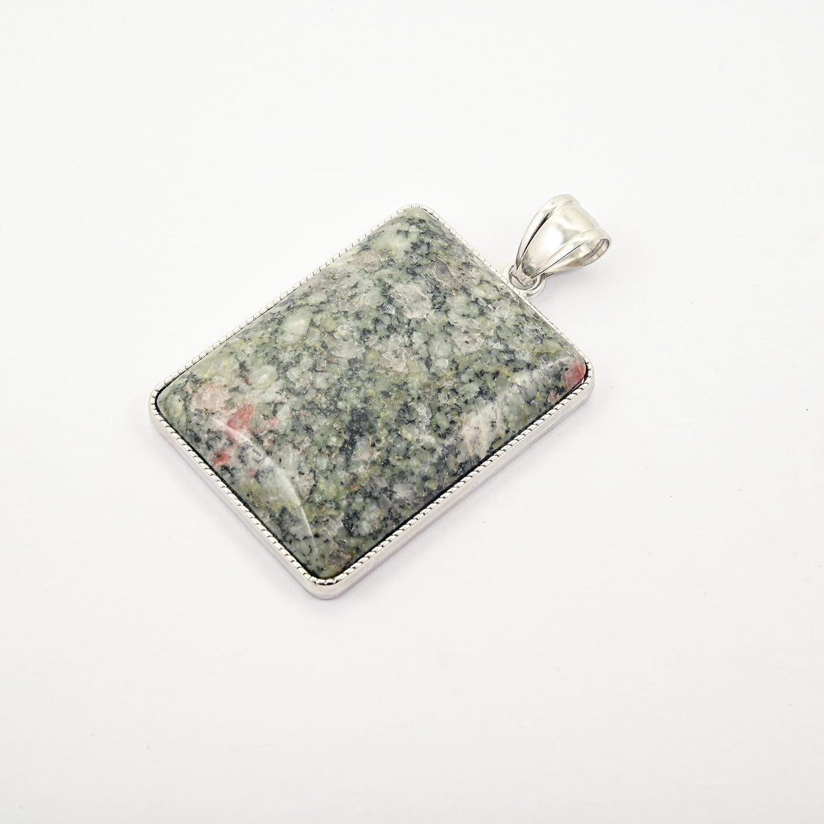 Rectangle Smoky Quartz 115.00 ctw Pendant without Chain in Silvertone