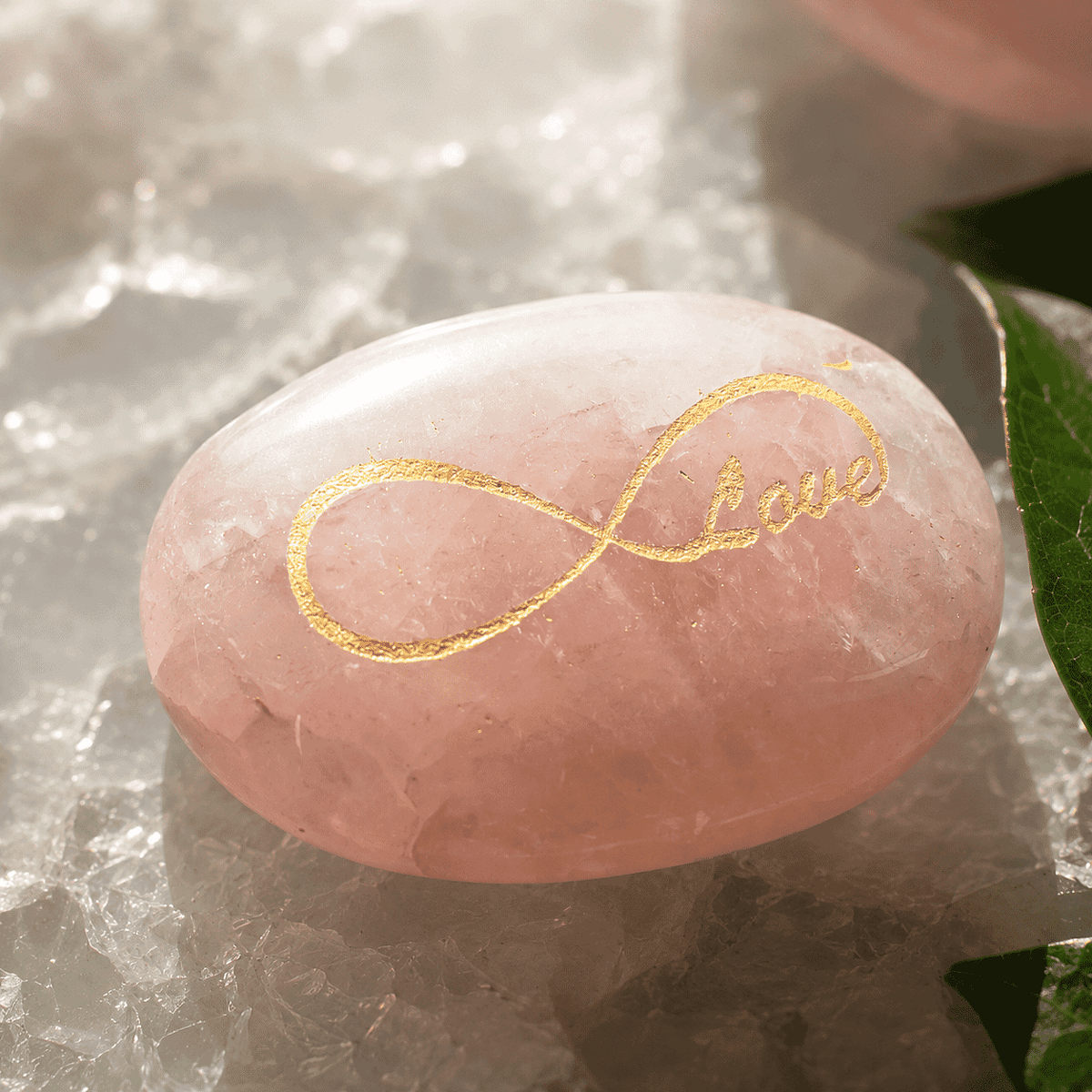 Infinite Rose Quartz Palm Stone 735 ctw