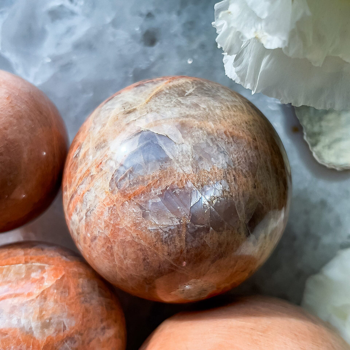 Peach Moonstone Sphere 2-2.5" 1655 ctw