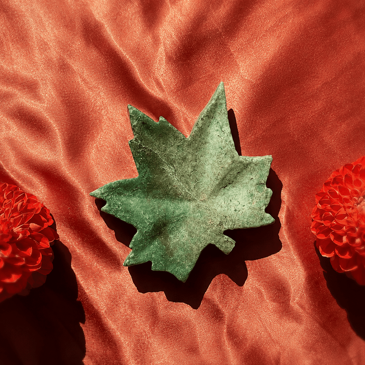 Fuschite Maple Leaf Incense Bowl 4-5" 1655 ctw