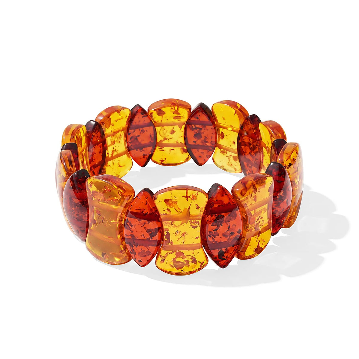 Mix Amber 144.00 ctw Stretch Bracelet