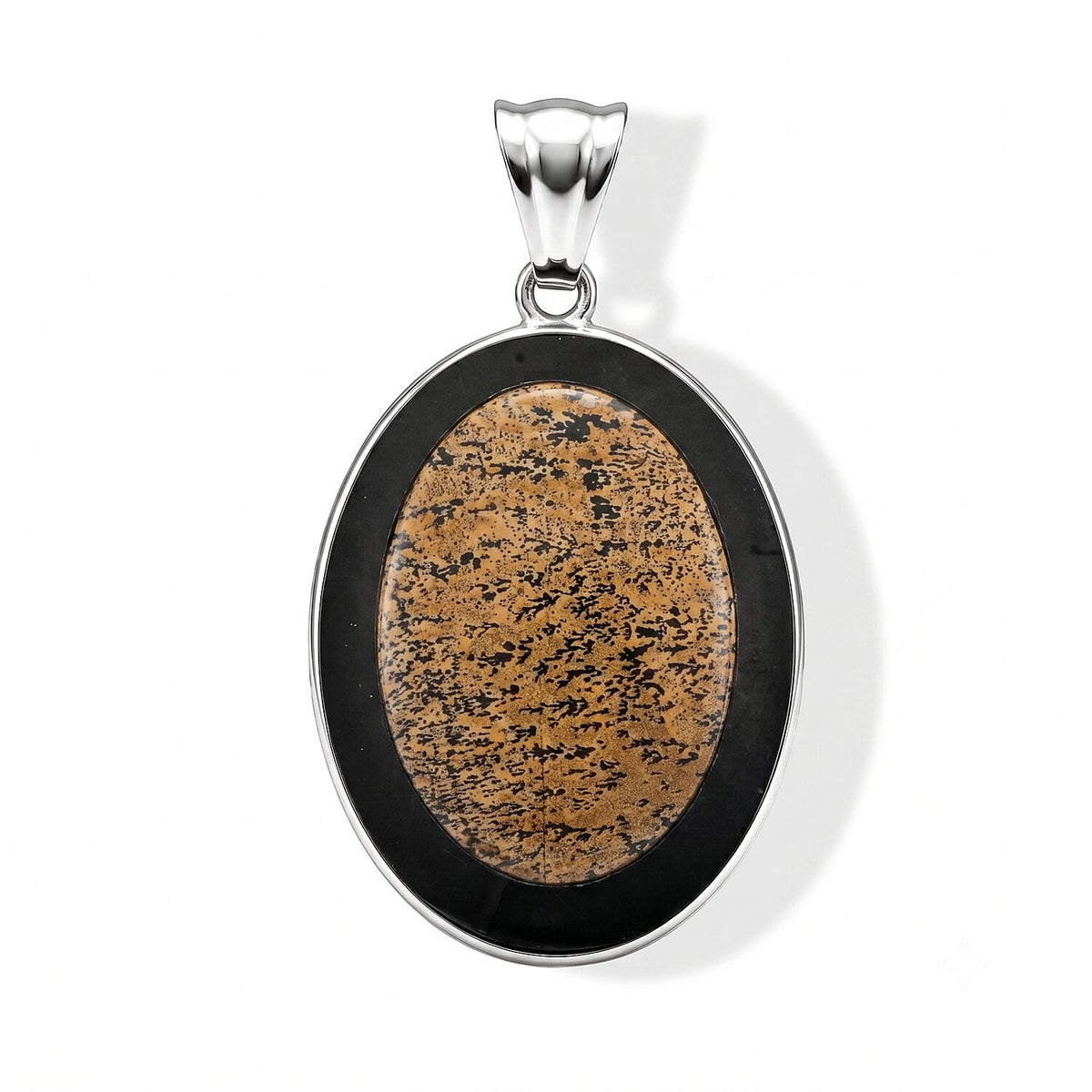Bulls Eye and Blackstone 50.50 ctw Pendant in Silvertone