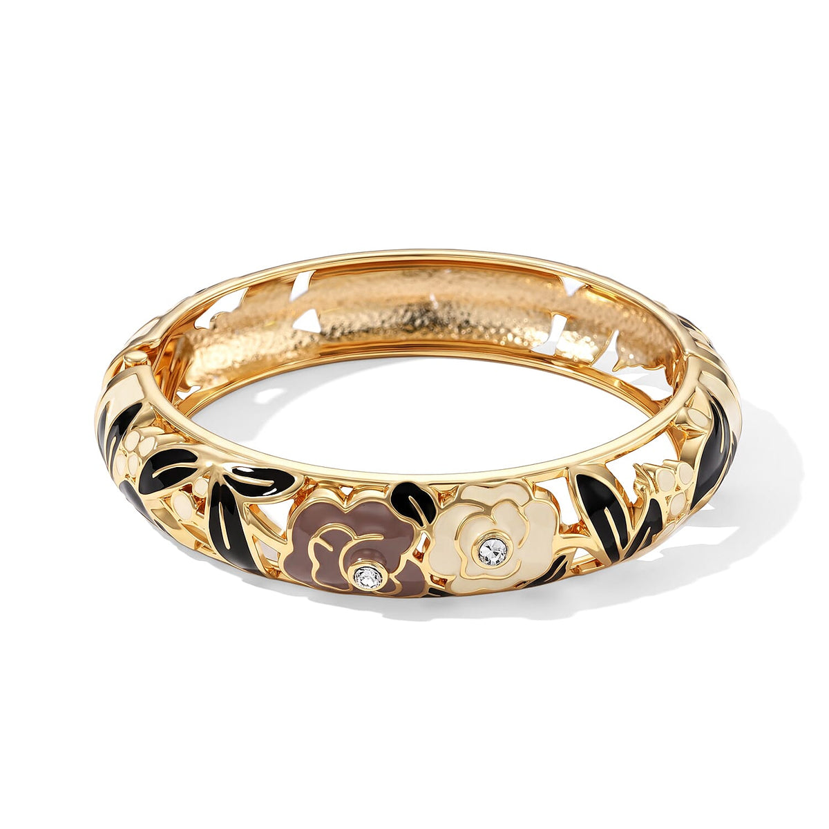 Austrian Crystal and Multi Color Enameled Stretch Bracelet (7.0 In)