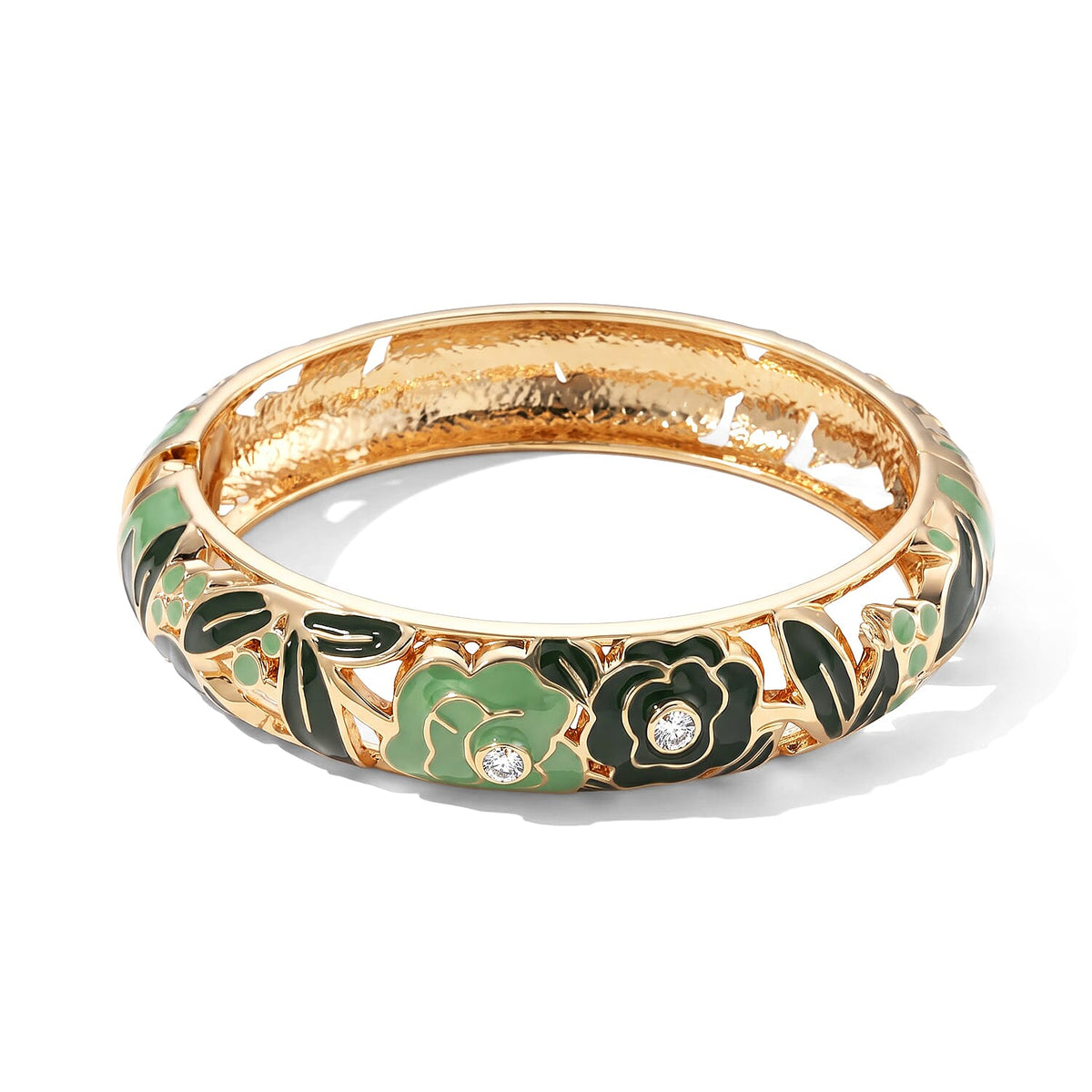 Austrian Crystal and Multi Color Enameled Stretch Bracelet (7.0 In)