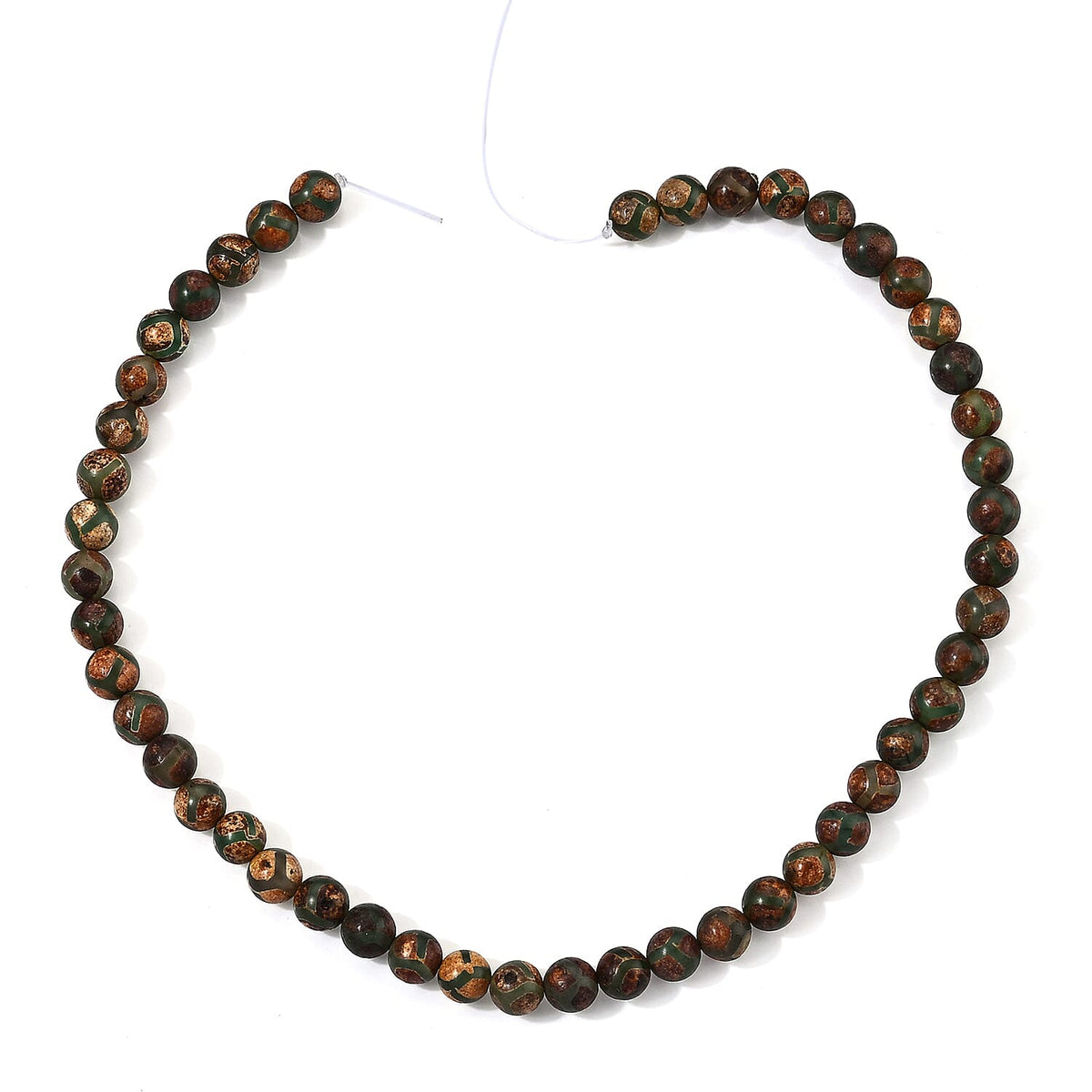 GCS Agate Dzi Beads 7-9mm Beaded Strand (15 Inches) 150.00 ctw