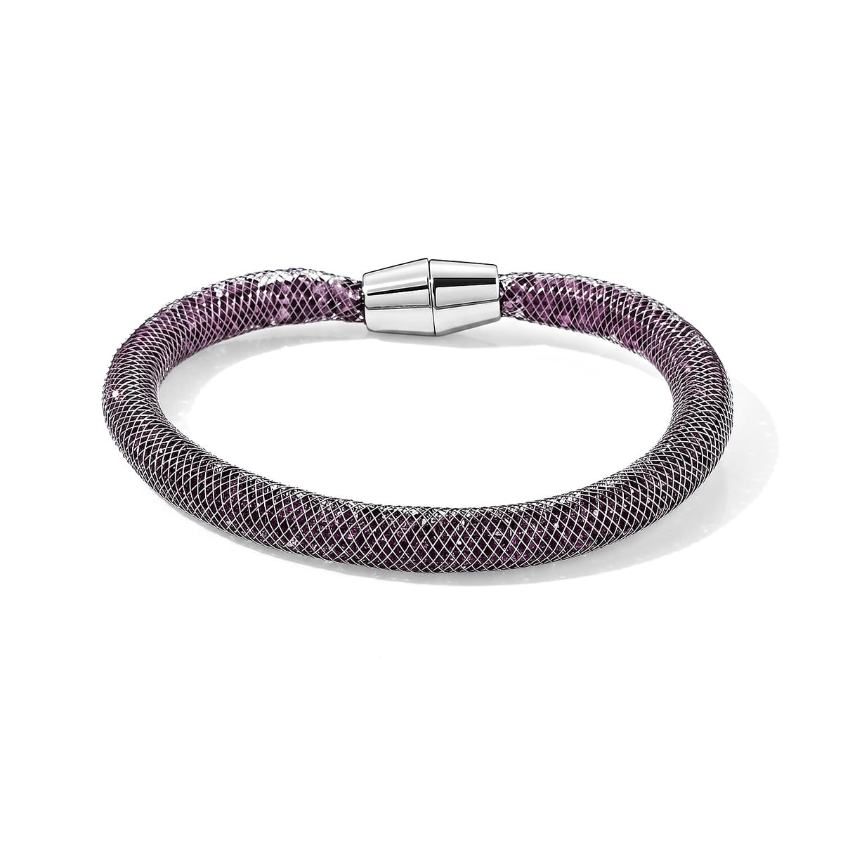 Pink Austrian Crystal Bracelet in Rosetone (7.5In)