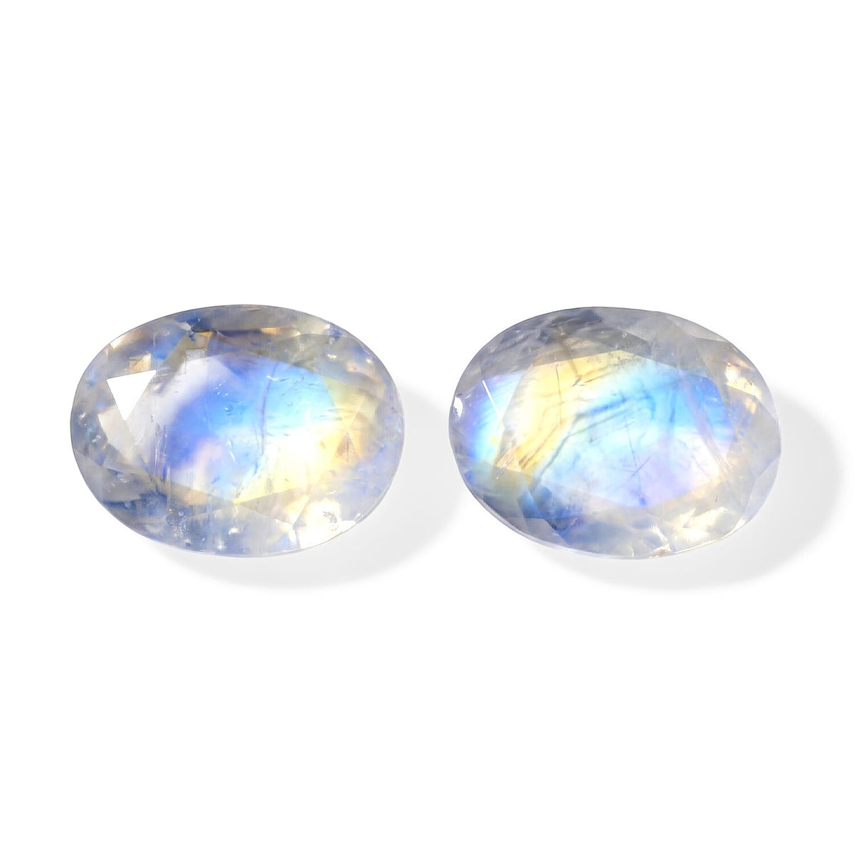 AA Rainbow Moonstone Set of 2 (Ovl 8x6 mm) 2.19 ctw
