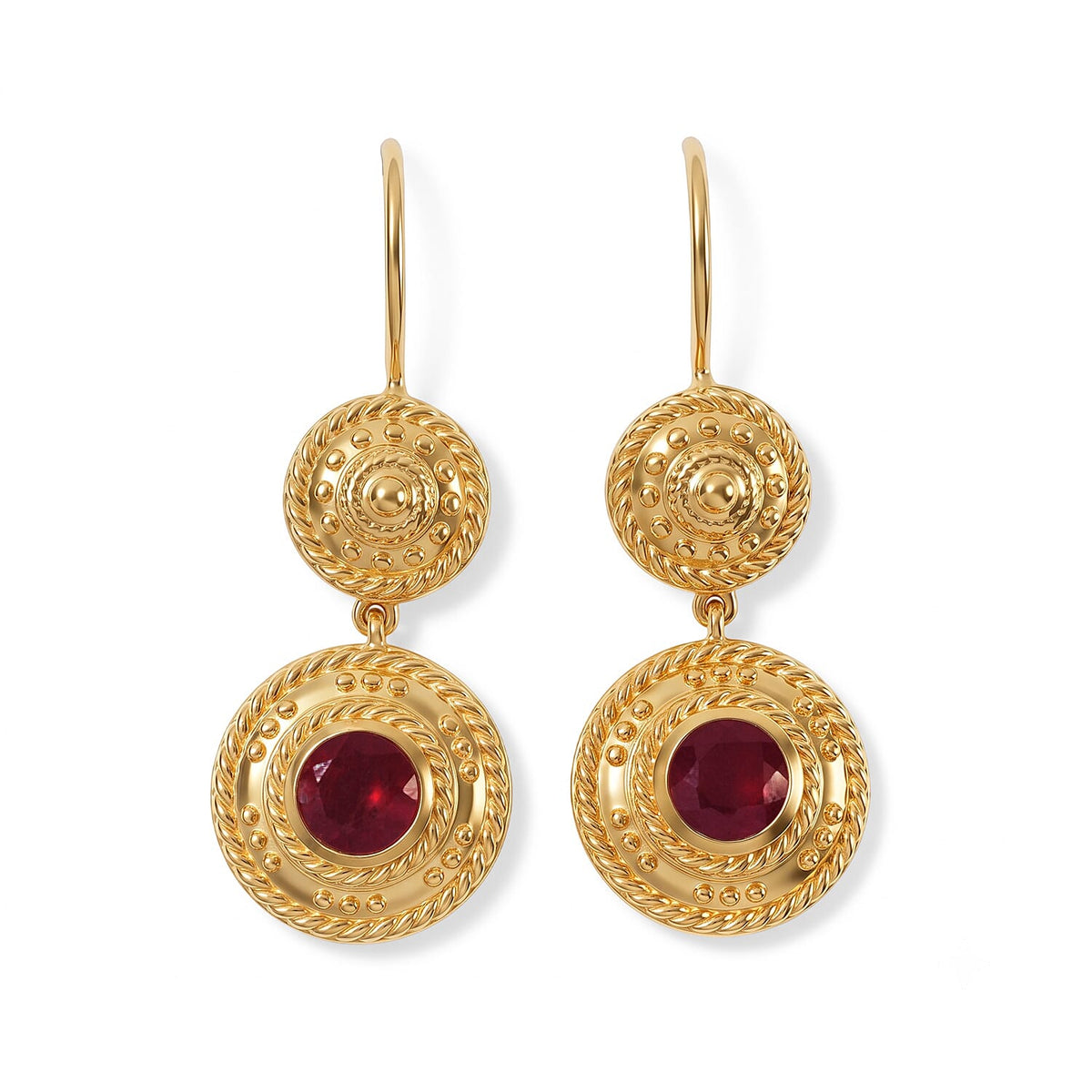 D''Joy Passport to Turkey Premium Ruby Earrings in 18K Vermeil YG Over Sterling Silver 2.75 ctw