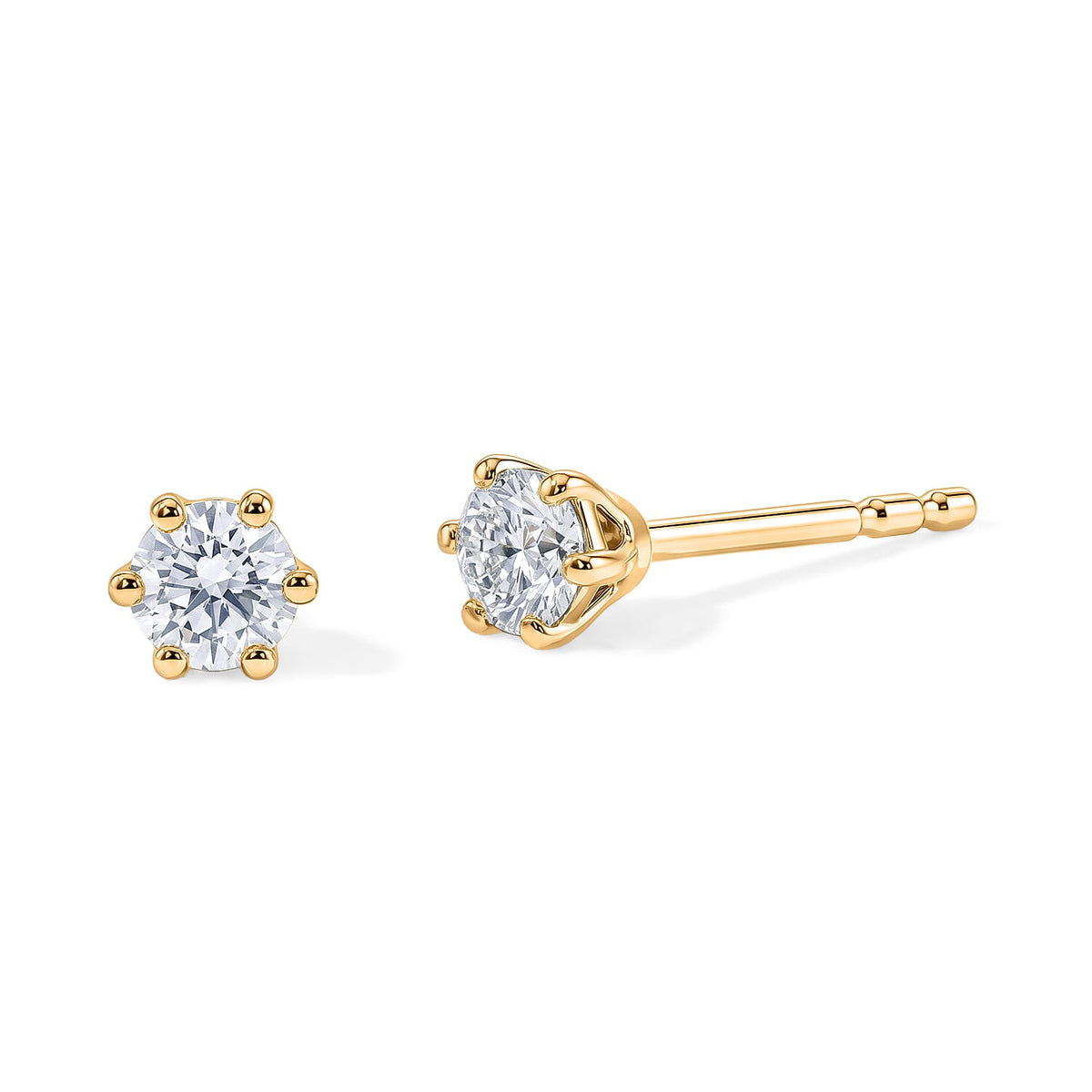 Luxuriant Lab Grown Diamond E-F VS Solitaire Stud Earrings in 18K Vermeil Rose Gold Over Sterling Silver 0.25 ctw