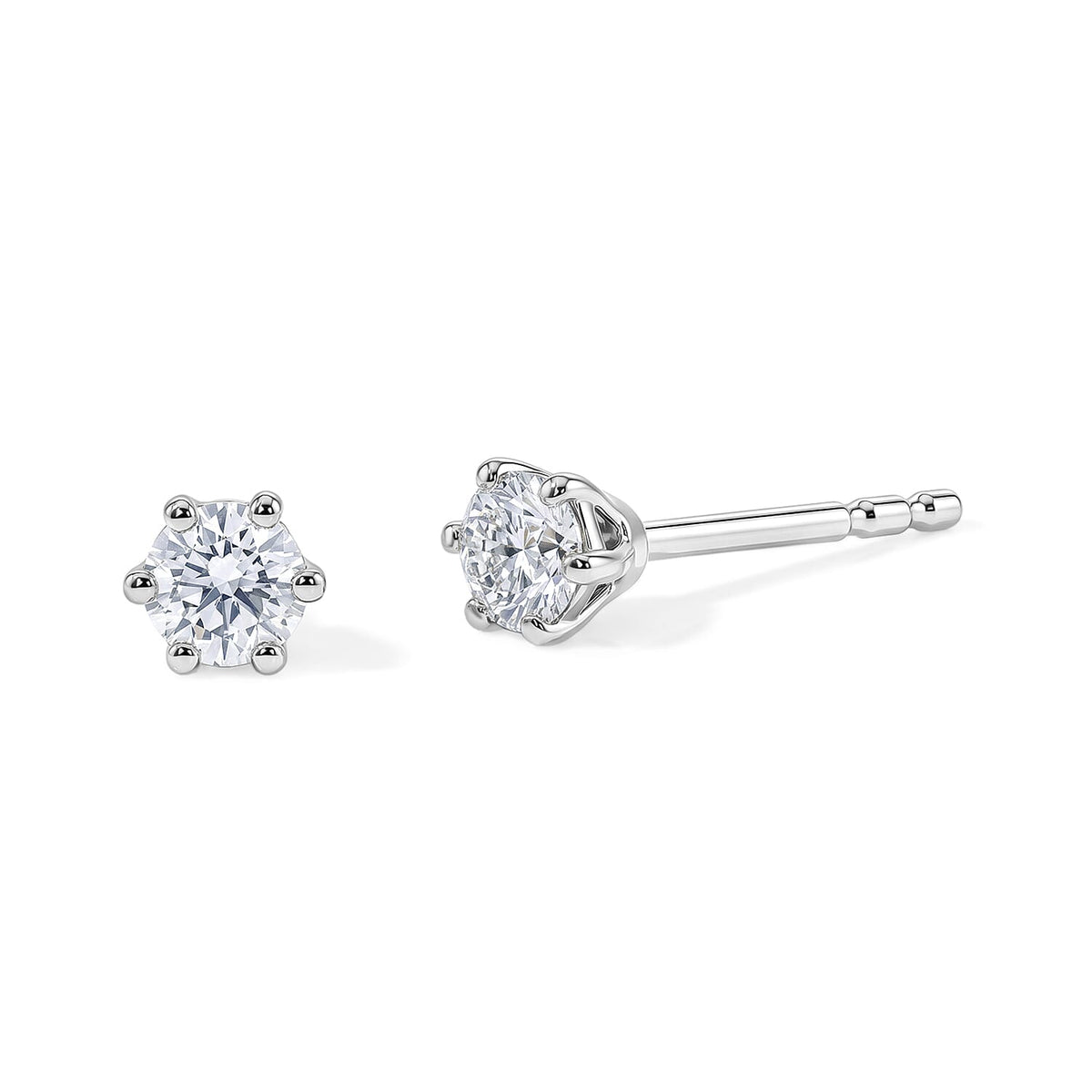 Luxuriant Lab Grown Diamond E-F VS Solitaire Stud Earrings in 18K Vermeil Rose Gold Over Sterling Silver 0.25 ctw